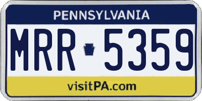 PA license plate MRR5359