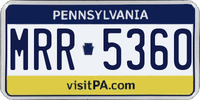 PA license plate MRR5360