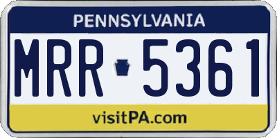 PA license plate MRR5361