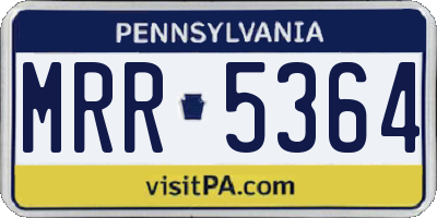 PA license plate MRR5364
