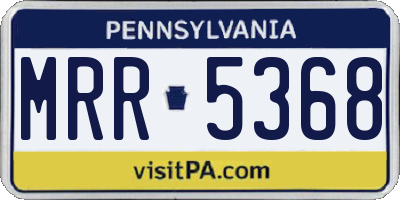 PA license plate MRR5368