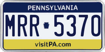 PA license plate MRR5370