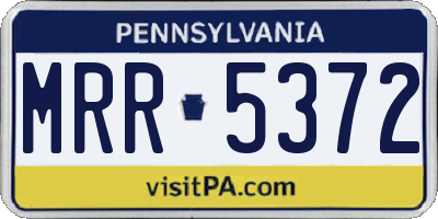 PA license plate MRR5372