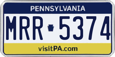 PA license plate MRR5374