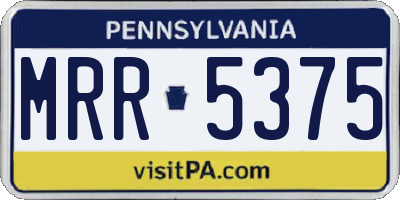 PA license plate MRR5375