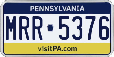 PA license plate MRR5376