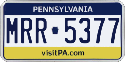 PA license plate MRR5377