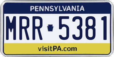PA license plate MRR5381