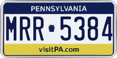 PA license plate MRR5384