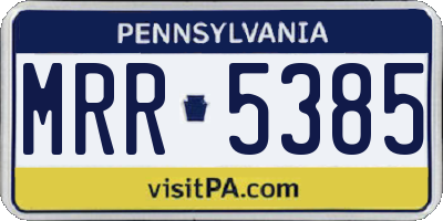 PA license plate MRR5385