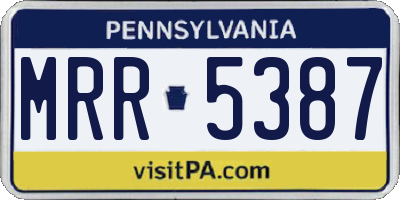 PA license plate MRR5387