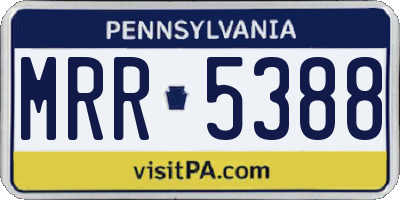 PA license plate MRR5388