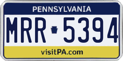 PA license plate MRR5394