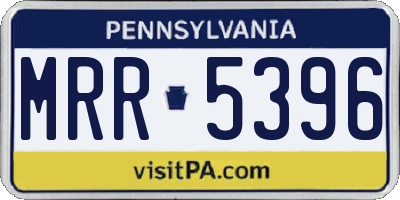 PA license plate MRR5396