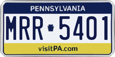 PA license plate MRR5401