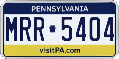 PA license plate MRR5404
