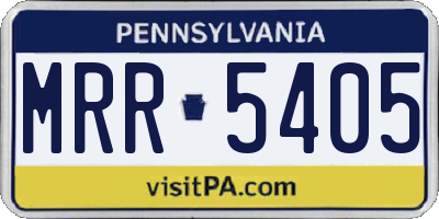 PA license plate MRR5405