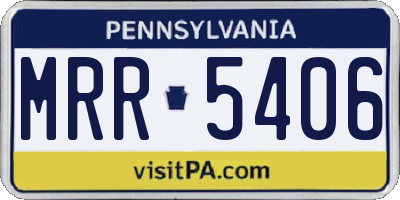 PA license plate MRR5406