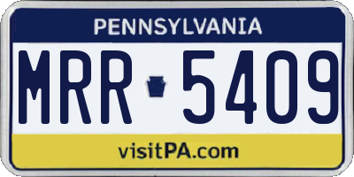 PA license plate MRR5409