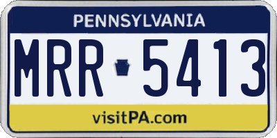 PA license plate MRR5413