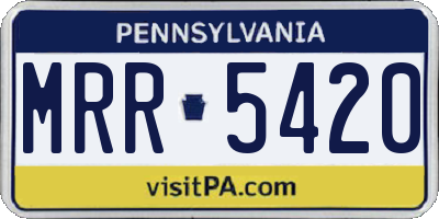 PA license plate MRR5420