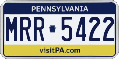 PA license plate MRR5422