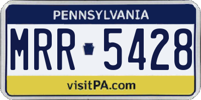 PA license plate MRR5428
