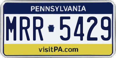 PA license plate MRR5429