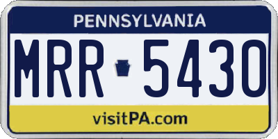 PA license plate MRR5430