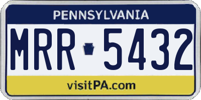 PA license plate MRR5432