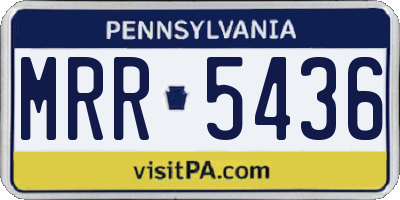 PA license plate MRR5436