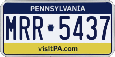PA license plate MRR5437