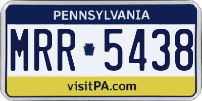 PA license plate MRR5438