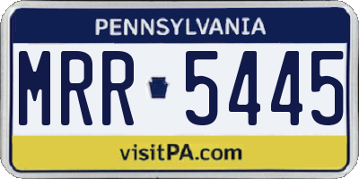 PA license plate MRR5445