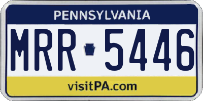 PA license plate MRR5446