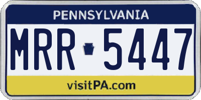 PA license plate MRR5447
