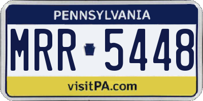 PA license plate MRR5448