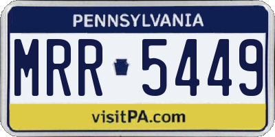 PA license plate MRR5449