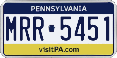 PA license plate MRR5451