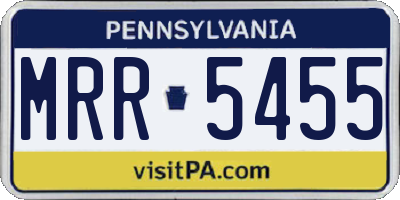 PA license plate MRR5455