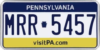 PA license plate MRR5457