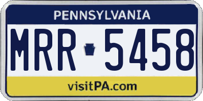 PA license plate MRR5458