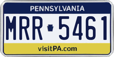 PA license plate MRR5461