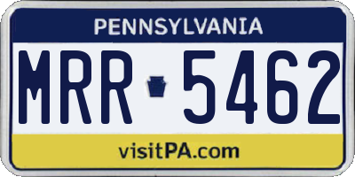 PA license plate MRR5462