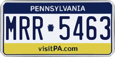 PA license plate MRR5463