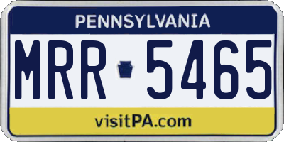 PA license plate MRR5465