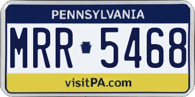 PA license plate MRR5468