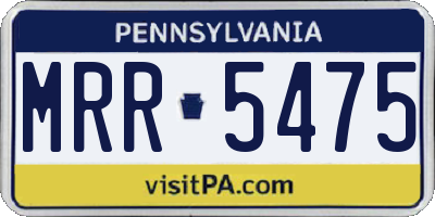 PA license plate MRR5475