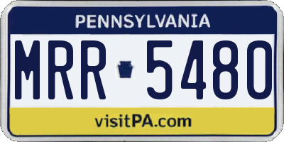 PA license plate MRR5480