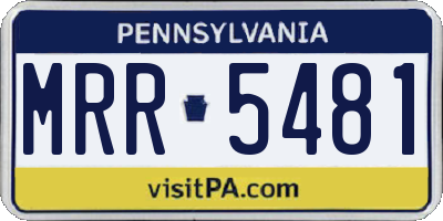 PA license plate MRR5481